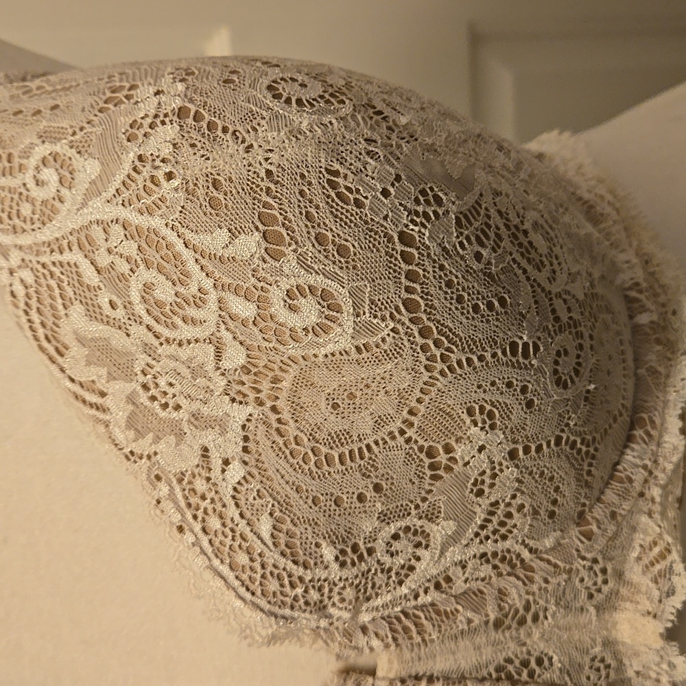Third Love 24/7 Lace Balconette Bra Padded Underwire Cream Lace Tan sz 38E - Picture 2 of 8
